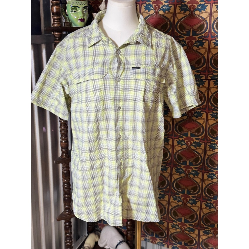 Columbia Mens Plaid Short Sleeve Button‎ Up Shirt Outdoor Casual